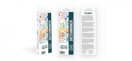 Набор капиллярных ручек Sketchmarker Artist fine pen Basic 1 12цв Набор капиллярных ручек Sketchmarker Artist fine pen Basic 1 12цв